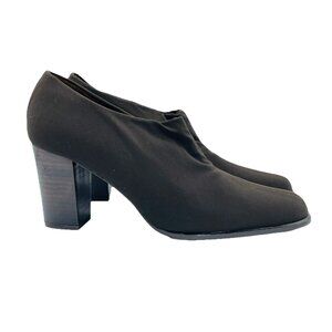 Evan Picone Spain Shoes Womens Size 8 M Brown Leather Heels Slip On Stretch Shoe